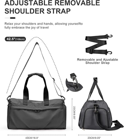 Gym Bag for Women Men with Shoe Compartment, Sport Duffel Bag, Waterproof Travel Weekender