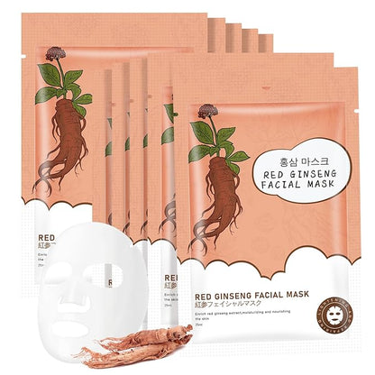 10Pack Sheet Face Masks Skincare for All Skin Types, Moisturizing Hydrating Facial Masks Suitable