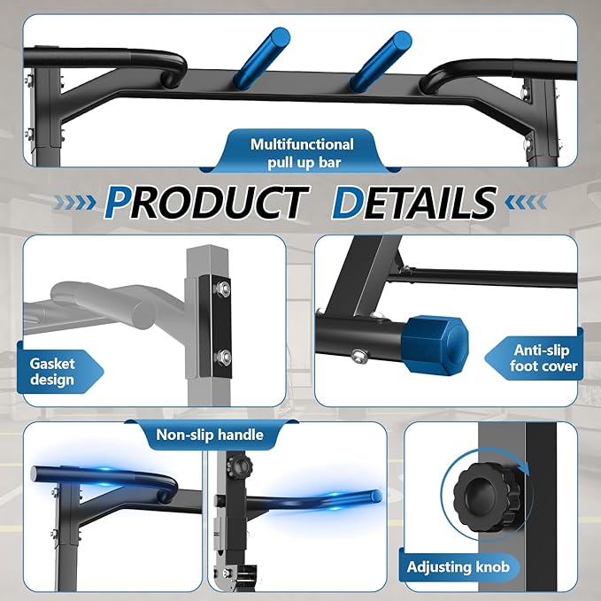 Pull Up Station Pull Up Bar for Home Gym Equipment Dip Station Power Tower Strength Training