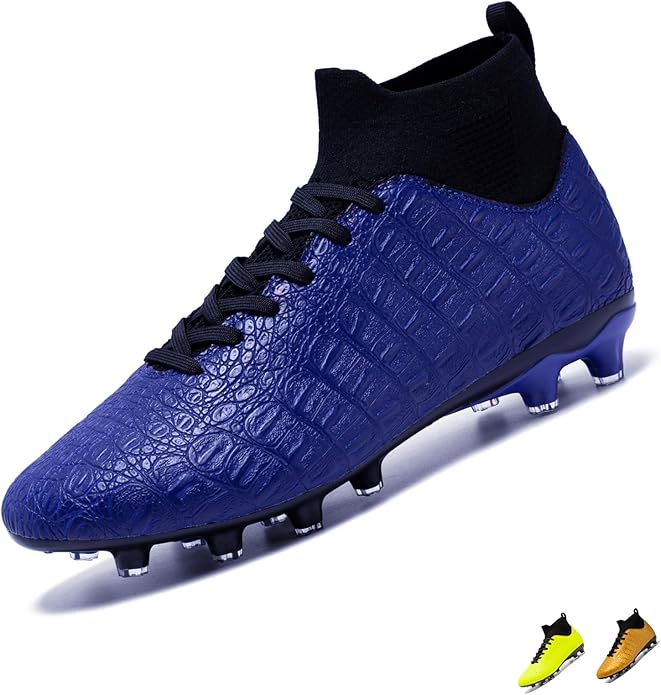 Soccer Cleats High-Top Outdoor Non-Slip Football Shoes Protection Lightweight for Firm Ground