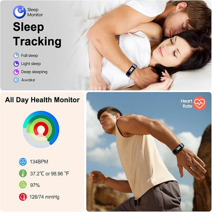 ENGERWALL Fitness Tracker with Step Counter/Calories/Stopwatch, Activity Tracker with Heart Rate