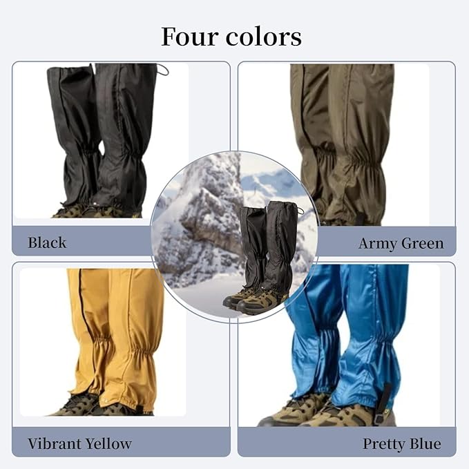 Leg Gaiters, Waterproof,Lightweight and Adjustable, Snow Boot Gaiters, for Men and Women Hiking