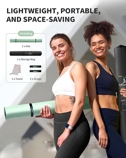 CAMBIVO Large Yoga Mat (6'x 4'), Extra Wide Workout Mat for Men and Women, Yoga Mat Thick 1/3 &1/4