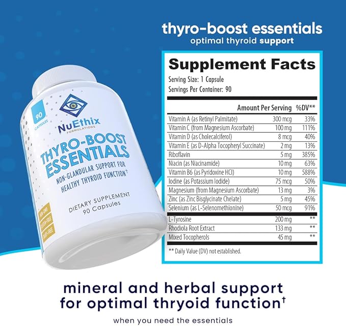 NuEthix Formulations Thyro-Boost Essentials, Non-Glandular Support to Assist with Optimal Thyroid