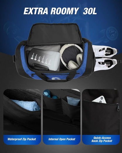 Gonex Gym Duffel Bag with Shoe Compartment Wet Pocket, Large Capacity Sports Duffle Bag for Men