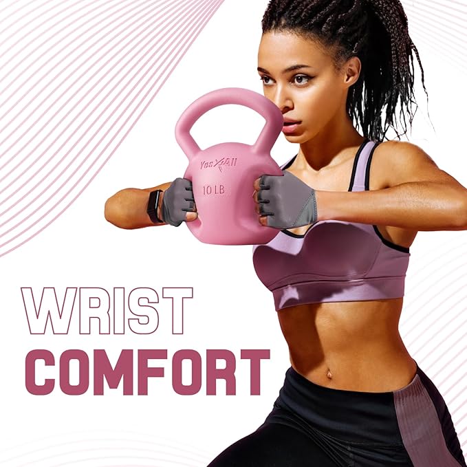 Yes4All Kettlebell, Strength Training Kettlebells for Women, Wide Multi-grip Textured Handle for