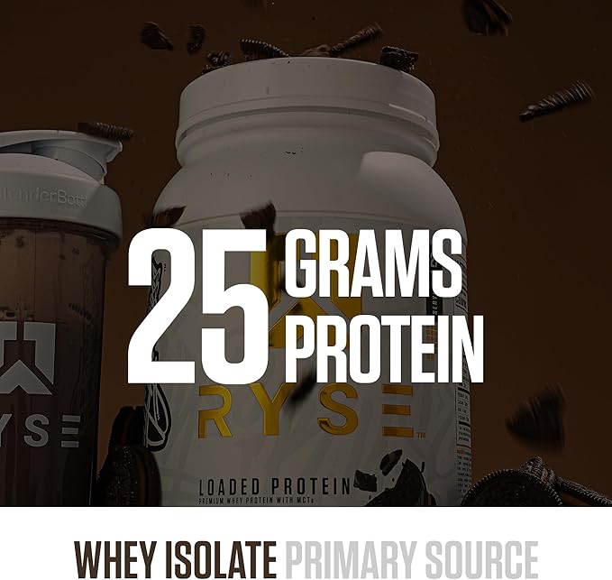 RYSE Loaded Protein Powder - Chocolate Cookie Blast - 25g Whey Protein Isolate & Concentrate with
