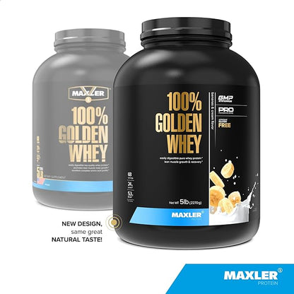 Maxler 100% Golden Whey Protein - 24g of Protein per Serving - Premium Whey Protein Powder for Pre