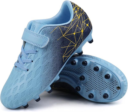 brooman Kids Firm Ground Soccer Cleats Boys Girls Athletic Outdoor Football Shoes