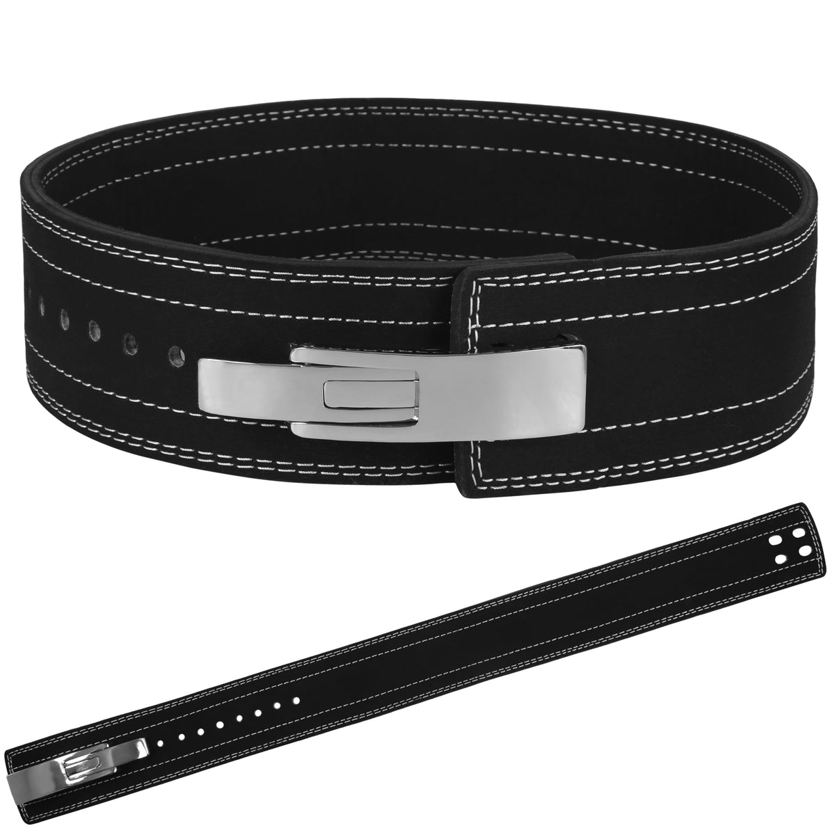 Powerlifting Lever Belt - 9mm IPF Thick Leather Weight Lifting Belt - Ideal for Gym, Training