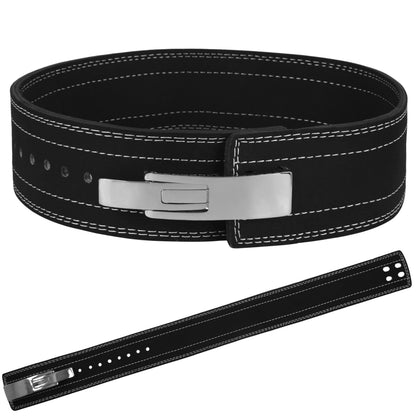 Powerlifting Lever Belt - 9mm IPF Thick Leather Weight Lifting Belt - Ideal for Gym, Training