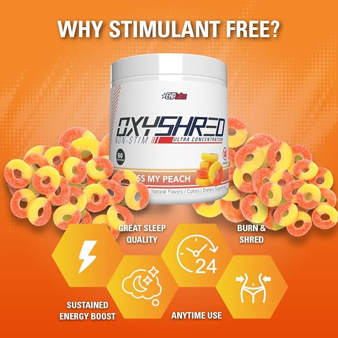 EHP Labs OxyShred Non Stimulant Pre Workout Powder - Stim Free Pre Workout, Caffeine Free