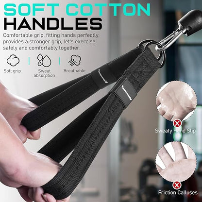 Tricep Rope Cable Attachment Handles for Gym, 13inch Exercise Handles, Tricep Pull Down Attachments