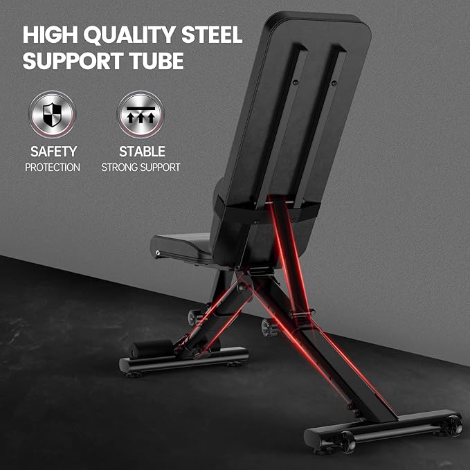 PASYOU Adjustable Weight Bench Full Body Workout Multi-Purpose Foldable Incline Decline Exercise