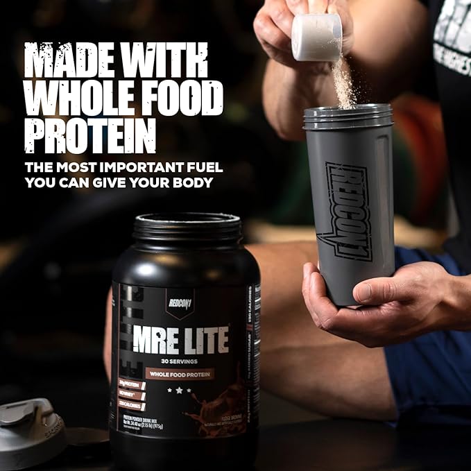 REDCON1 MRE Lite Whole Food Protein Powder, Cookies N' Cream - Low Carb & Whey Free Meal