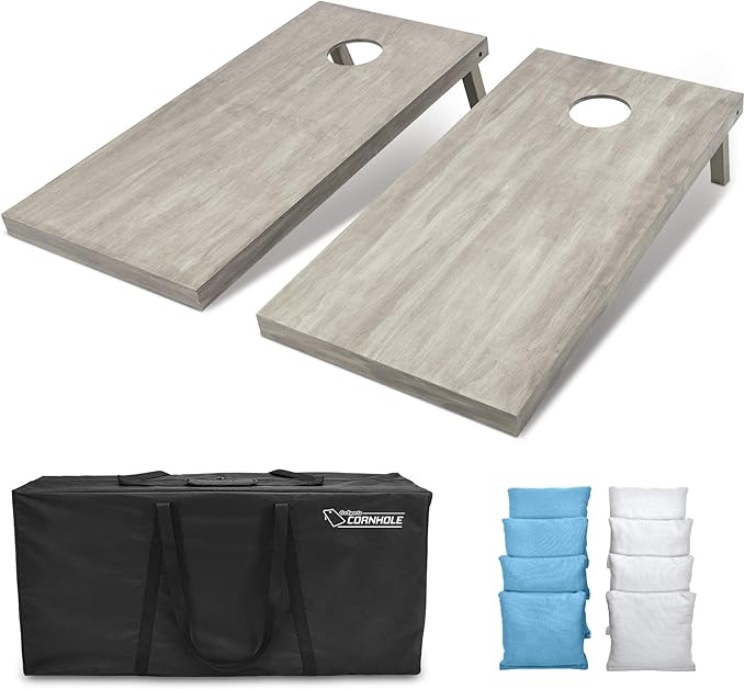 GoSports 4 ft x 2 ft Regulation Size Wooden Cornhole Boards Set - Includes Carrying Case and Bean