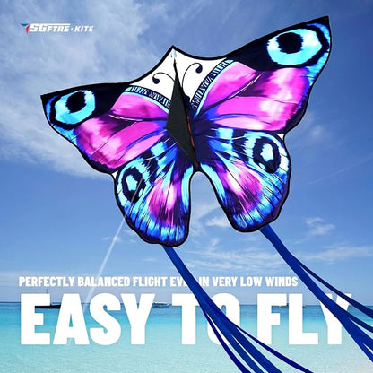 Colorful Butterfly Kite,Easy to Fly Large Outdoor Kite for Kids & Adults, Beach & Park Toys with