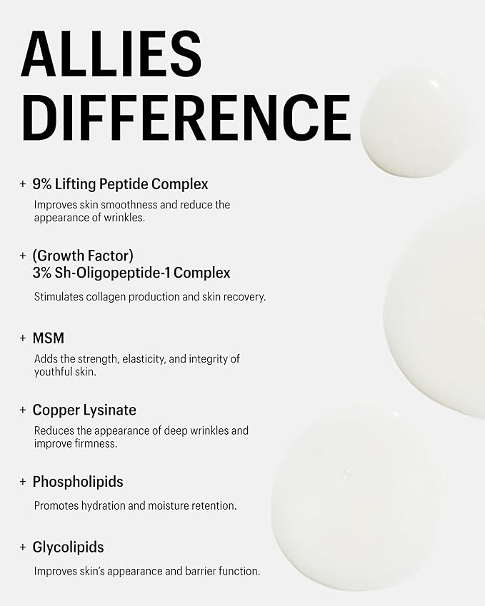 Allies of Skin Multi Peptides & Growth Factor Collagen Boosting Face Serum | Skin Tightening