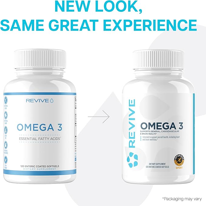 Revive MD Omega 3 Fish Oil Supplements for Men & Women - Omega 3 Softgels with EPA & DHA Fatty