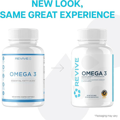 Revive MD Omega 3 Fish Oil Supplements for Men & Women - Omega 3 Softgels with EPA & DHA Fatty