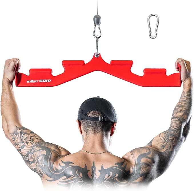 LAT Pull Down Bar with 6 Ergonomic Handles, Neutral Grip LAT Pulldown Attachments for Whole Back