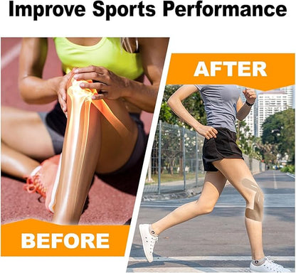 Precut Kinesiology Knee Tape Hypoallergenic Athletic for Knee Pain Knee Tape for Knee Pain Relief