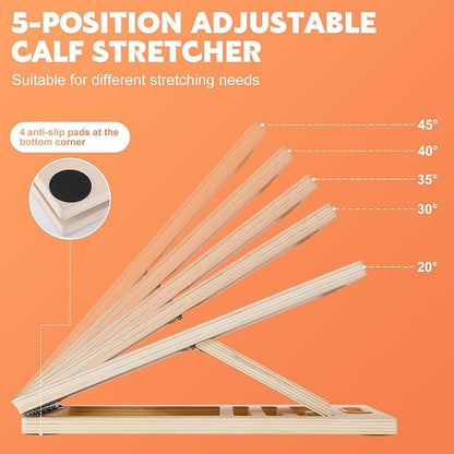 Slant Board for Calf Stretching, Adjustable Wooden Calf Stretcher Incline Board, Calf Stretch Board