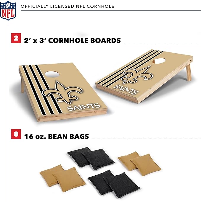NFL 2' x 3' Solid Wood Cornhole Set with Direct Print HD Team Graphics – Great Gift for Any