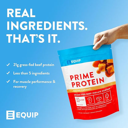 Equip Foods Prime Protein Powder | Clean, Grass Fed Beef Protein Powder, Carnivore Protein Isolate