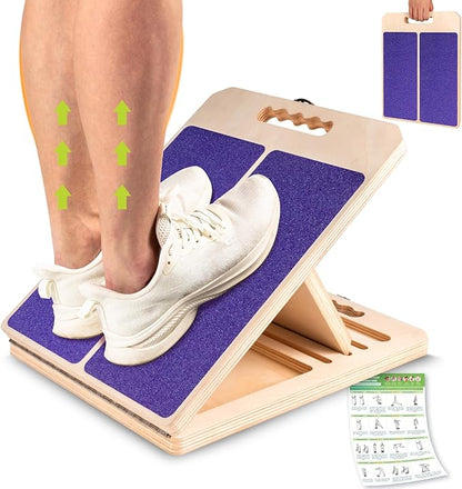 Slant Board for Calf Stretching, Adjustable Portable Wooden Incline Board for Calf Stretcher with