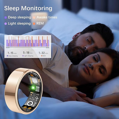 Smart Health Ring for Women Men, Fitness Tracker Ring with Heart Rate, Blood Oxygen, Sleep Tracker