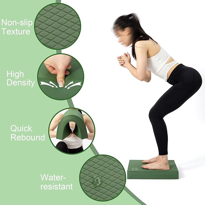 StrongTek Extra Wide Foam Balance Pad for Physical Therapy, 19" X 15.8" X 2.4", High-Density TPE