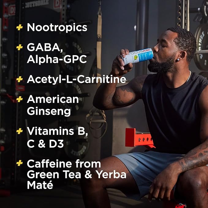 FOCUSAID Energy Blend, Brain Boosting Nootropics Drink, Alpha-GPC, GABA, B-Complex, Yerba Mate