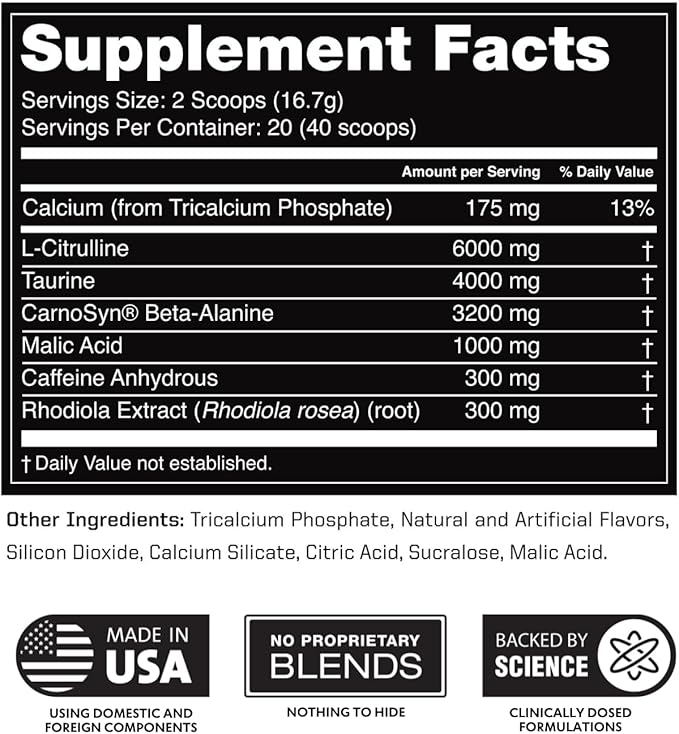 Outwork Nutrition Pre Workout Powder for Men & Women - Pre-Workout Supplements Without Creatine