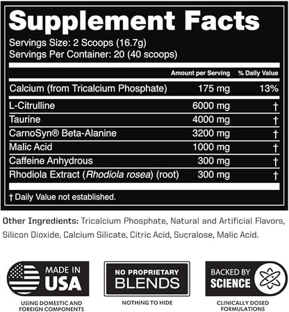 Outwork Nutrition Pre Workout Powder for Men & Women - Pre-Workout Supplements Without Creatine