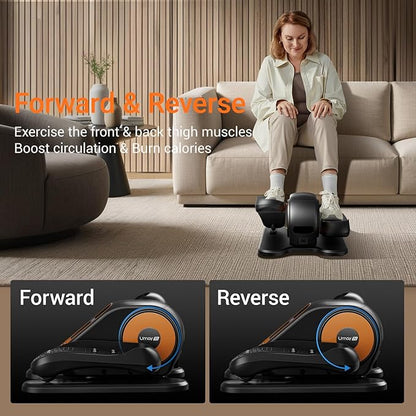 Under Desk Elliptical Machine, Ellipse Leg Exerciser for Seniors, Quiet & Portable Electric Seated
