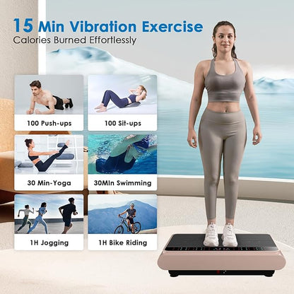 Vibration Plate Exercise Machine - Whole Body Workout Vibration Platform Lymphatic Drainage Machine