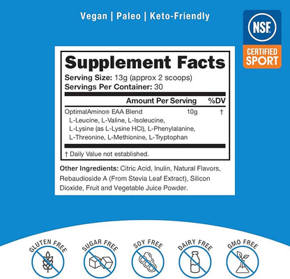 OptimalAmino® Best Pre/Post Workout Recovery Drink, 99% Utilization Essential Amino Acid