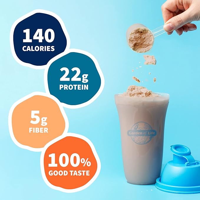Garden of Life Protein Powder, Vegan Protein Powder, BCAA, Probiotics & Digestive Enzymes, Gluten &