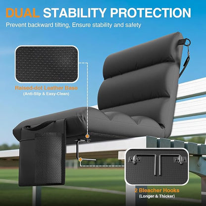 HOPERAN Heated Stadium Seats for Bleachers with Back Support - 3 Levels Bleacher Chairs with Back