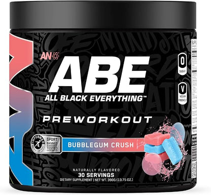 All Black Everything Pre Workout Powder | 30 Servings | Bubblegum Crush | 350mg Caffeine |