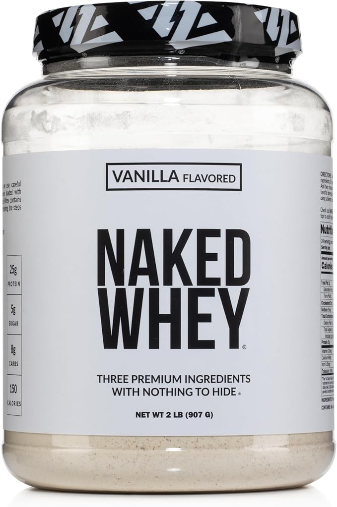 NAKED Whey Vanilla Protein Powder - Only 3 Ingredients - Grass Fed Whey Protein Powder, Vanilla