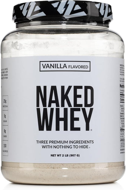 NAKED Whey Vanilla Protein Powder - Only 3 Ingredients - Grass Fed Whey Protein Powder, Vanilla
