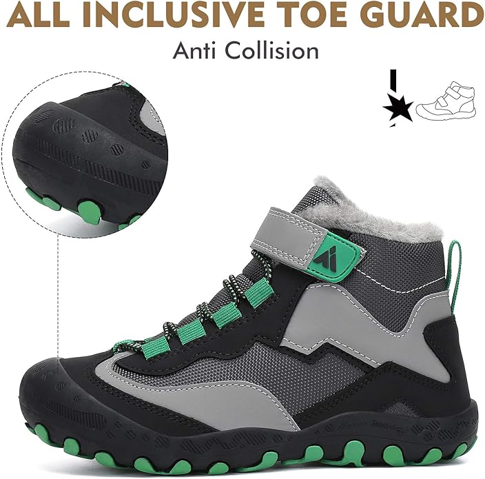 Mishansha Kids Hiking Boots Toddler Girls Boys Hiking Shoes Water-Resistant Anti-Collision Non-Slip