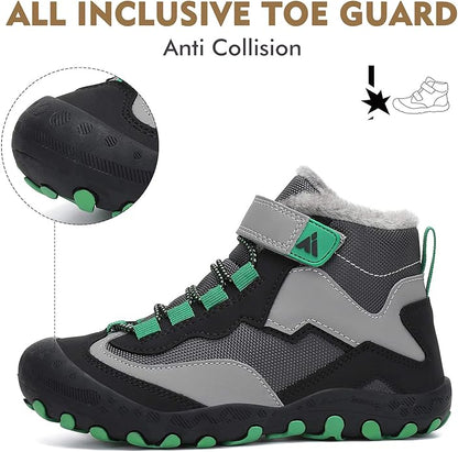 Mishansha Kids Hiking Boots Toddler Girls Boys Hiking Shoes Water-Resistant Anti-Collision Non-Slip