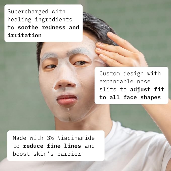 Cardon Cactus Soothing Sheet Mask | Korean Sheet Masks for Sensitive Skin Post-Shave | Korean Skin
