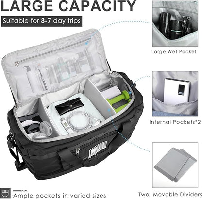 ETRONIK Travel Bag for Men Women, Gym Bag & Tactical Duffle Bags for Travel, Carry on with Toiletry