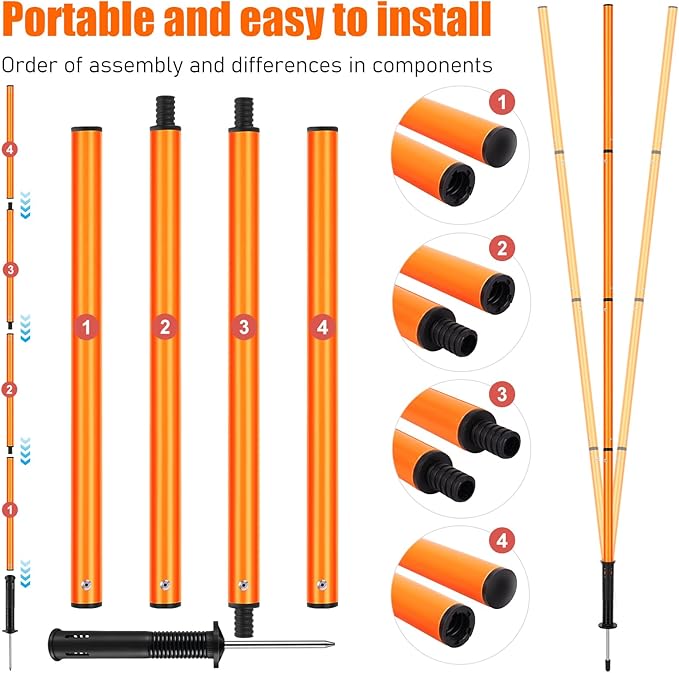 Soccer Agility Training Equipment: 6 Soccer Agility Poles, 20ft Agility Ladder, 10 Soccer Cones, 1