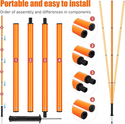 Soccer Agility Training Equipment: 6 Soccer Agility Poles, 20ft Agility Ladder, 10 Soccer Cones, 1