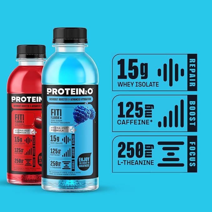 Protein2o 15g Whey Protein Isolate Hydration Drink Plus Energy & Focus, 350mg of Electrolytes